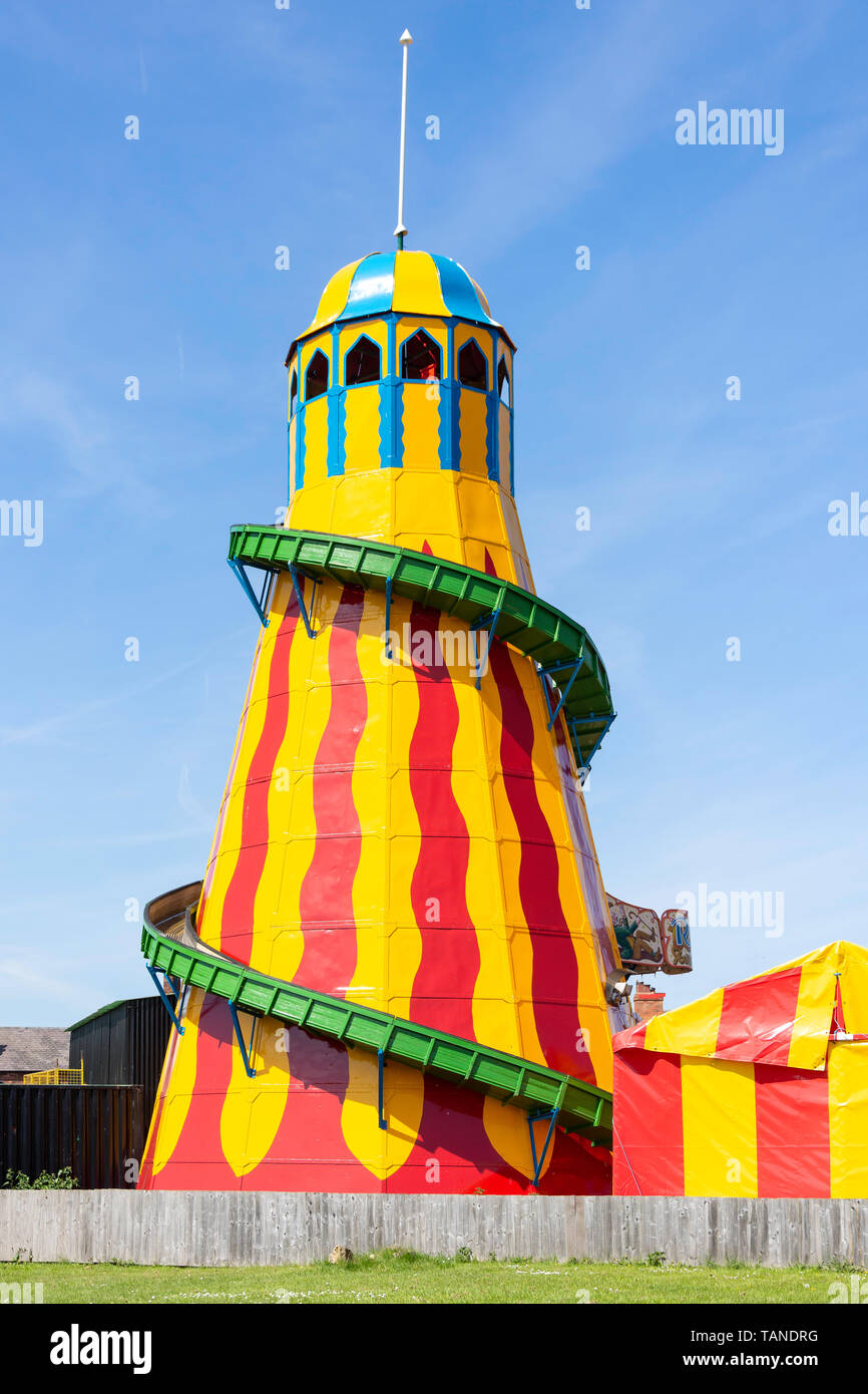 Vintage a Helter Skelter in fiera, Black Country Living Museum, Dudley, West Midlands, England, Regno Unito Foto Stock