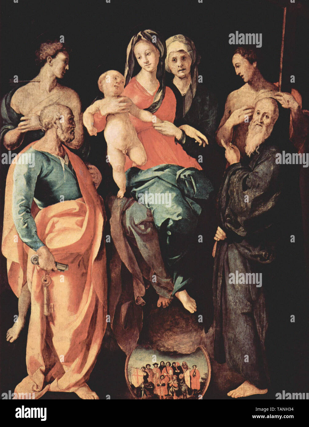 Jacopo Carucci a.k.a Jacopo da Pontormo - madonn con St Anne St sebastian san pietro san Benedetto st filippus 1529 Foto Stock