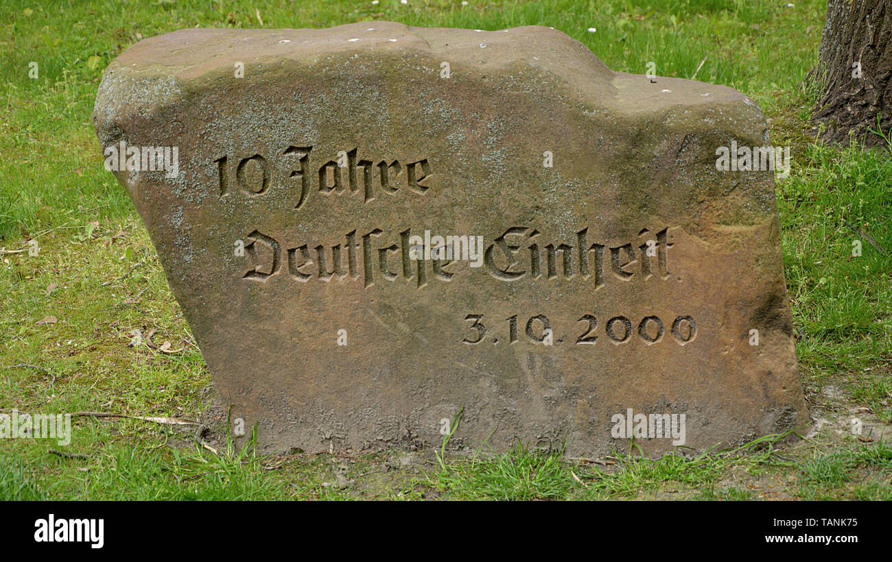 10 Jahre Deutsche Einheit Denkmal Foto Stock