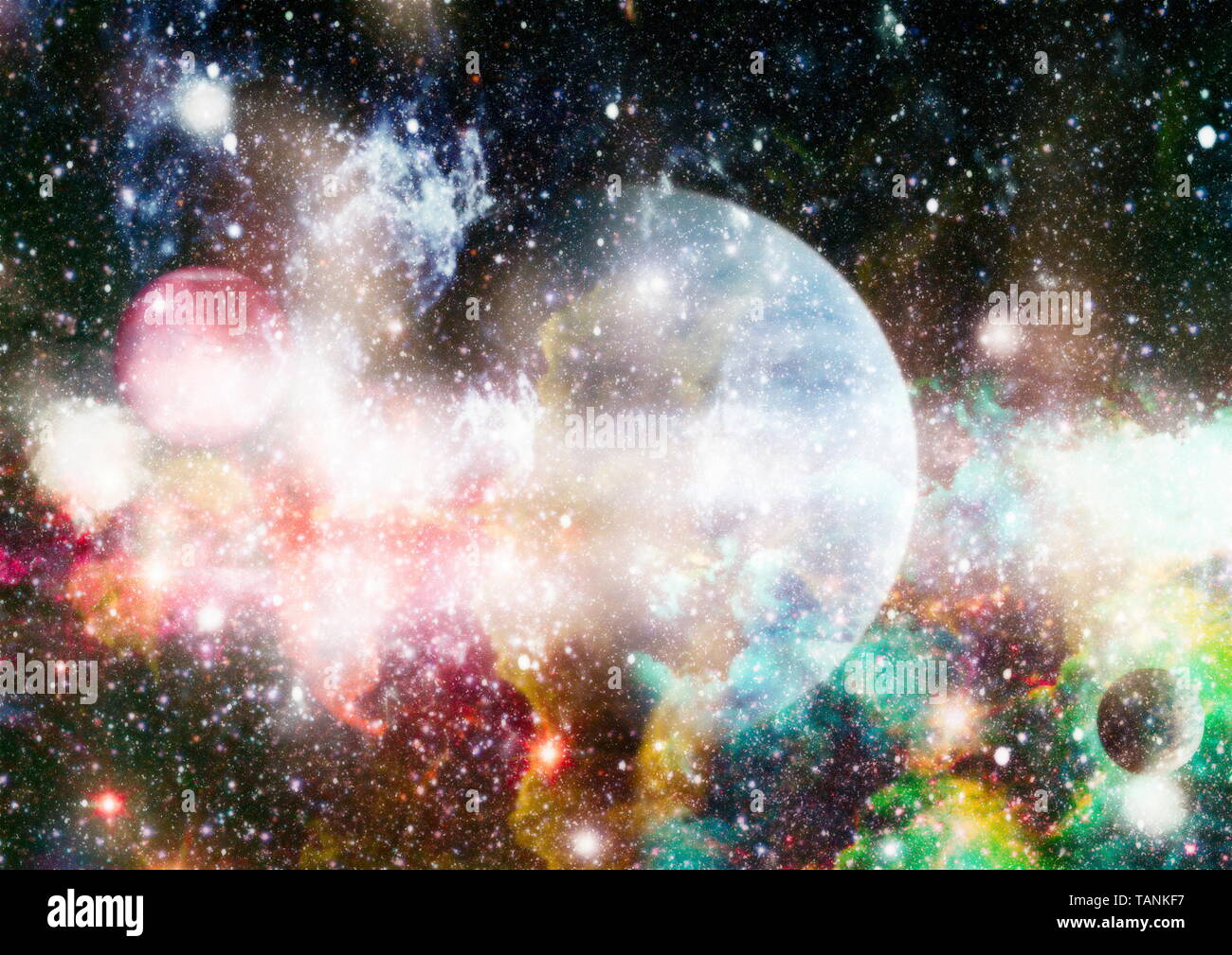 Stella luminosa nebulosa. Galassia distante. Immagine astratta. Gli elementi di questa immagine fornita dalla NASA. Foto Stock