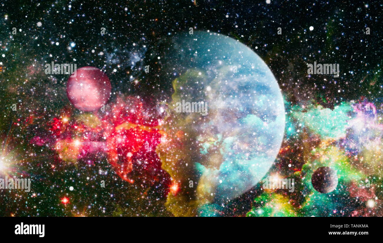 Stella luminosa nebulosa. Galassia distante. Immagine astratta. Gli elementi di questa immagine fornita dalla NASA. Foto Stock