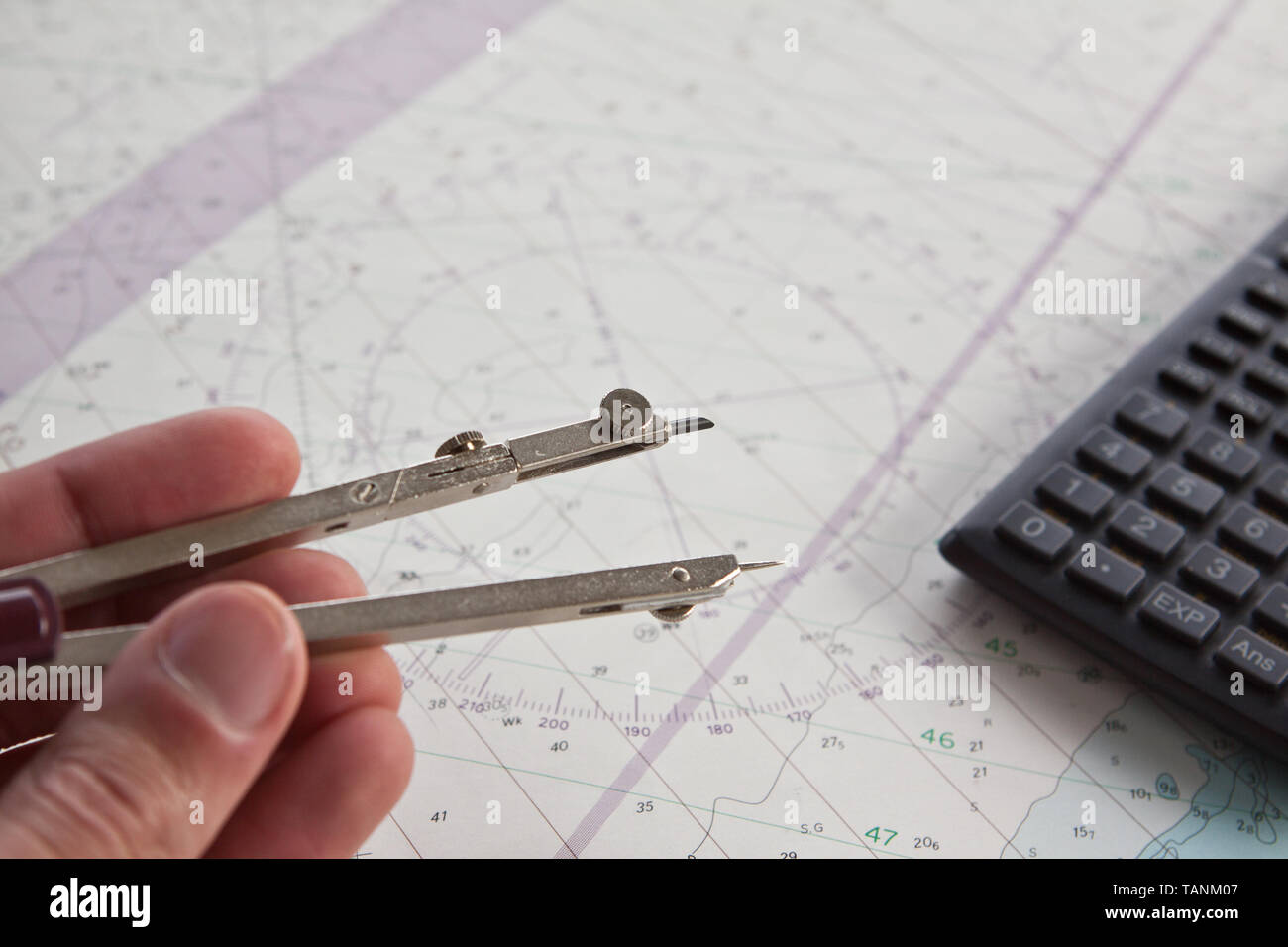 Un Shetland carta nautica mappa. Shetland è proprio al nord della Scozia, Regno Unito. Foto Stock