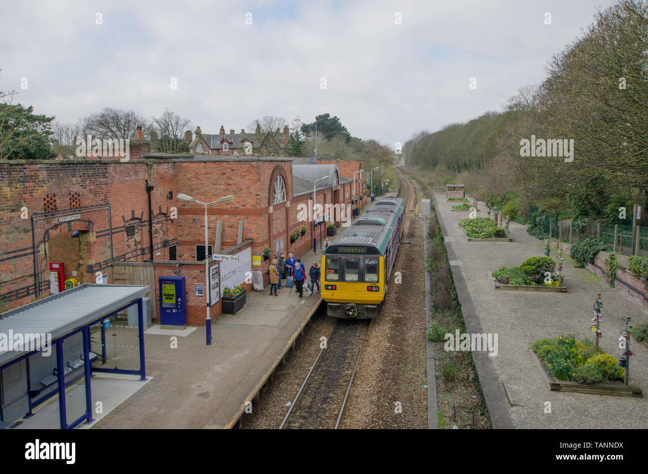 St Annes stazione ferroviaria. Foto Stock