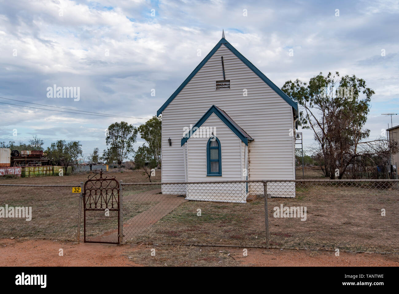 St Josephs chiesa cattolica nella città di Burren Junction, Australia, popolazione 276 (2016). Foto Stock