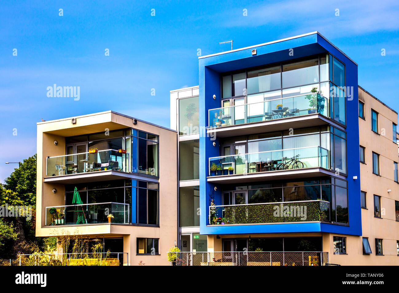 Contemporaneo di edifici residenziali in Bristol, Regno Unito Foto Stock