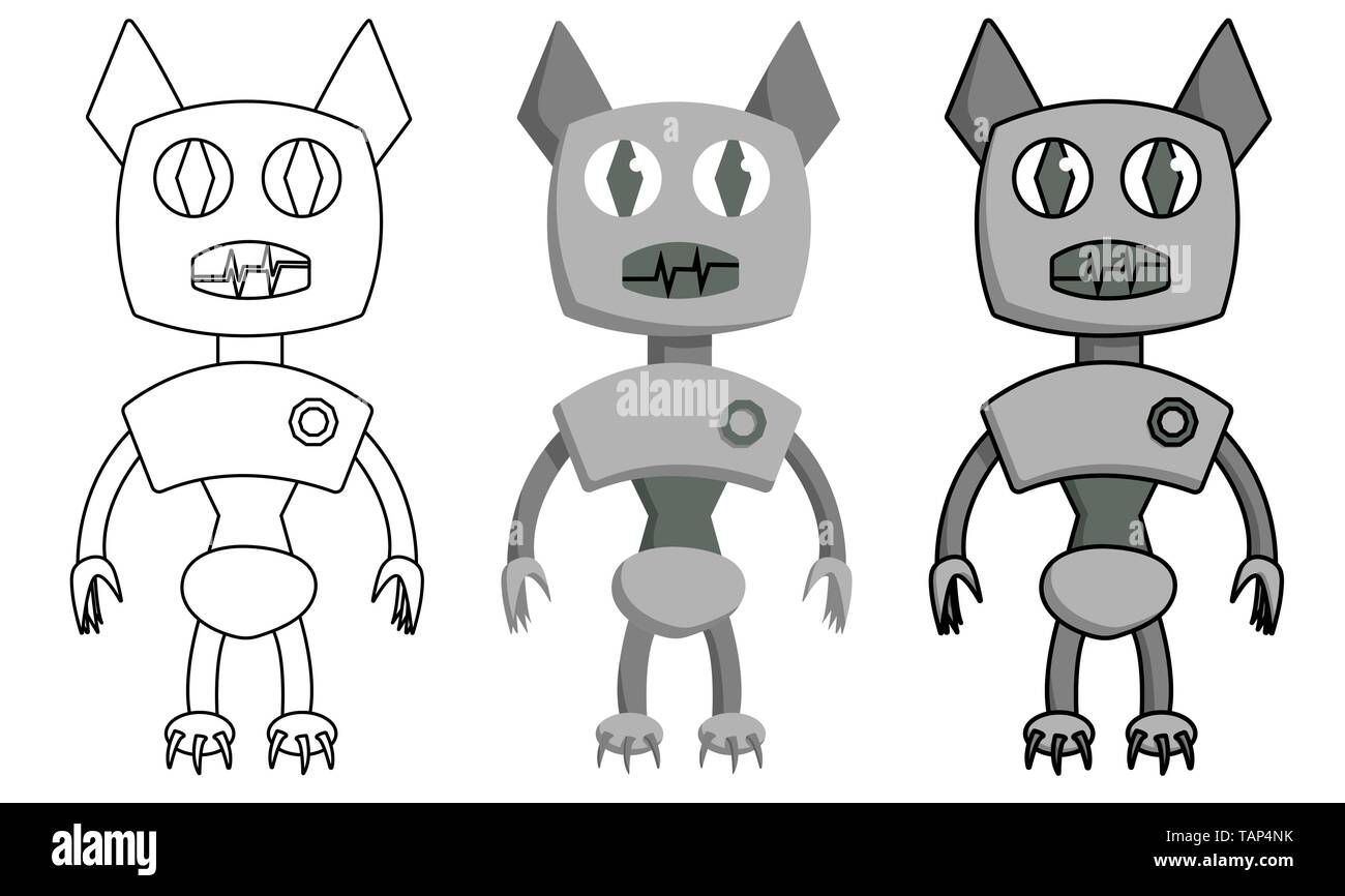 Set di bat forma robot. Isolato stock fumetto illustrazione vettoriale Illustrazione Vettoriale