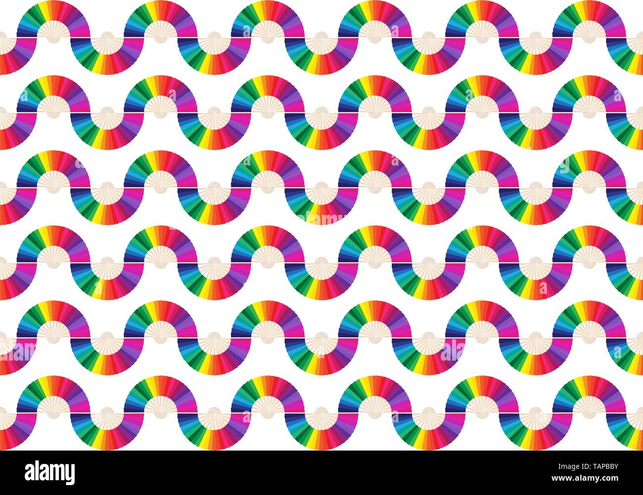 Disegno geometrico con multicolore palmare figure sagomate. Rainbow geometrica texture perfetta illustrazione vettoriale Illustrazione Vettoriale
