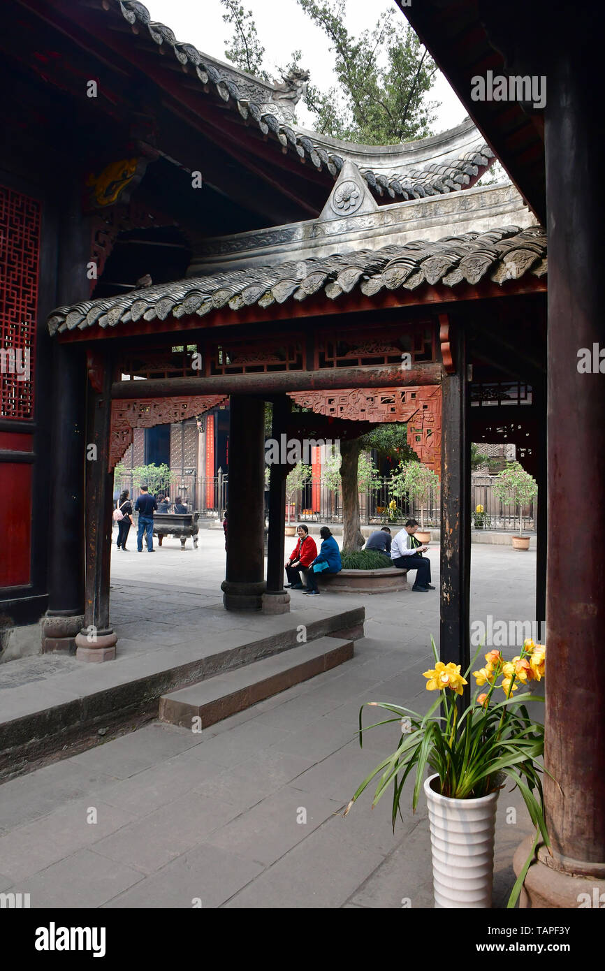 Wenshu Tempio o monastero di Wenshu, Wénshū Yuàn, Chengdu, Cengtu, Chengtu, Chéngdū, Cina e Asia Foto Stock