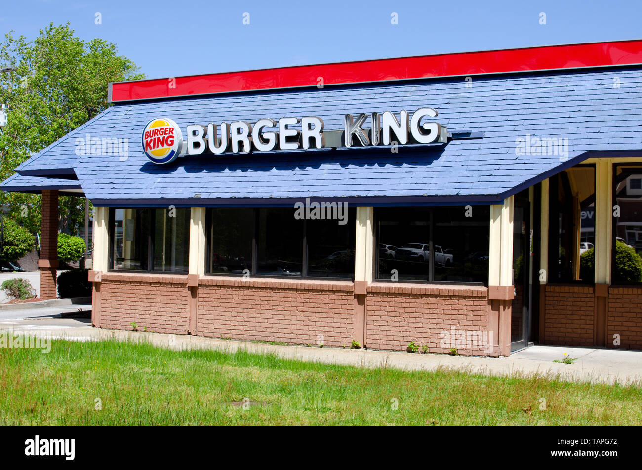 Burger King ristorante chiuso e fuori del business Foto Stock