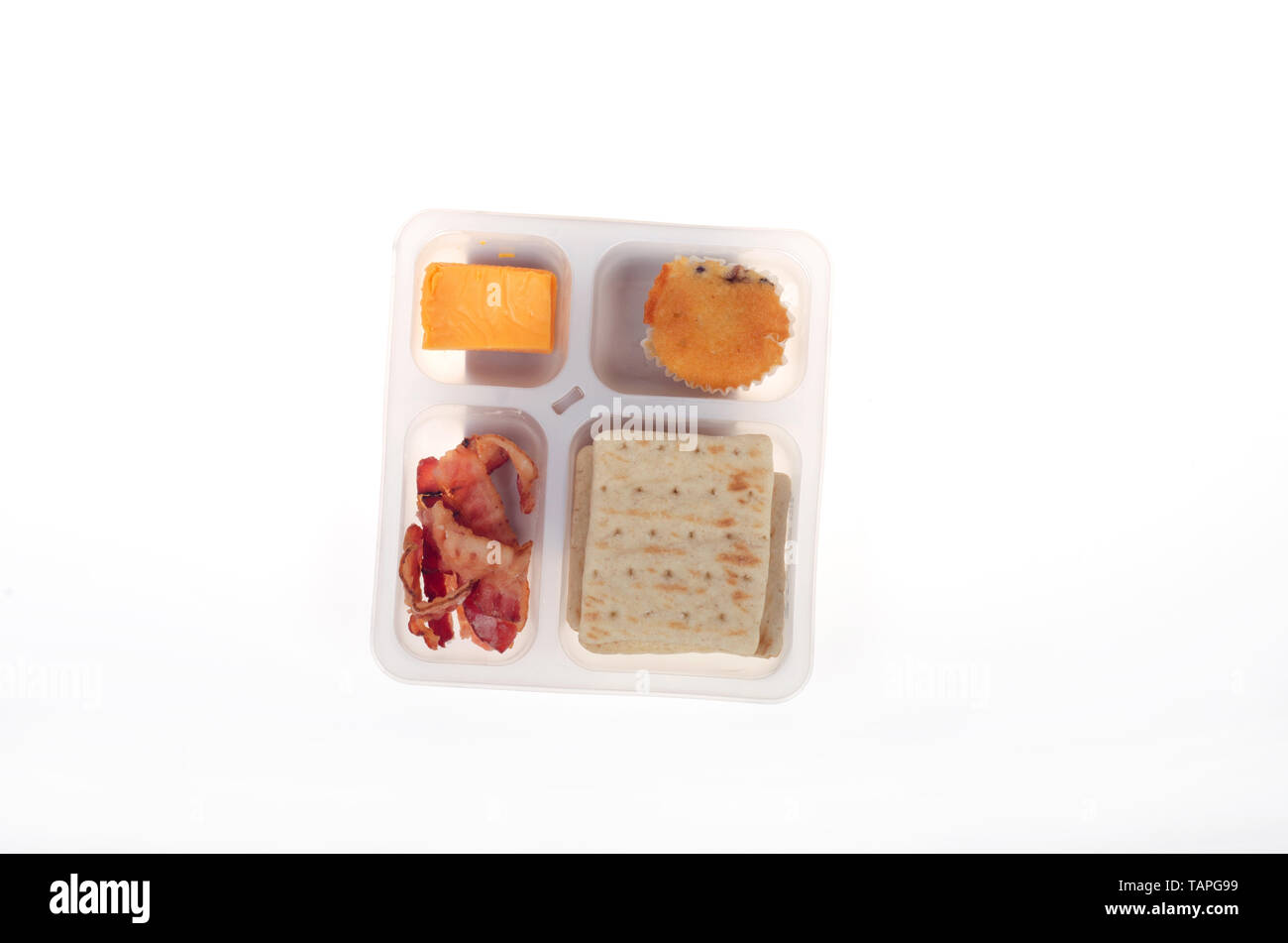 Oscar Mayer Brunchables con pancetta e formaggio, cracker e un muffin Foto Stock
