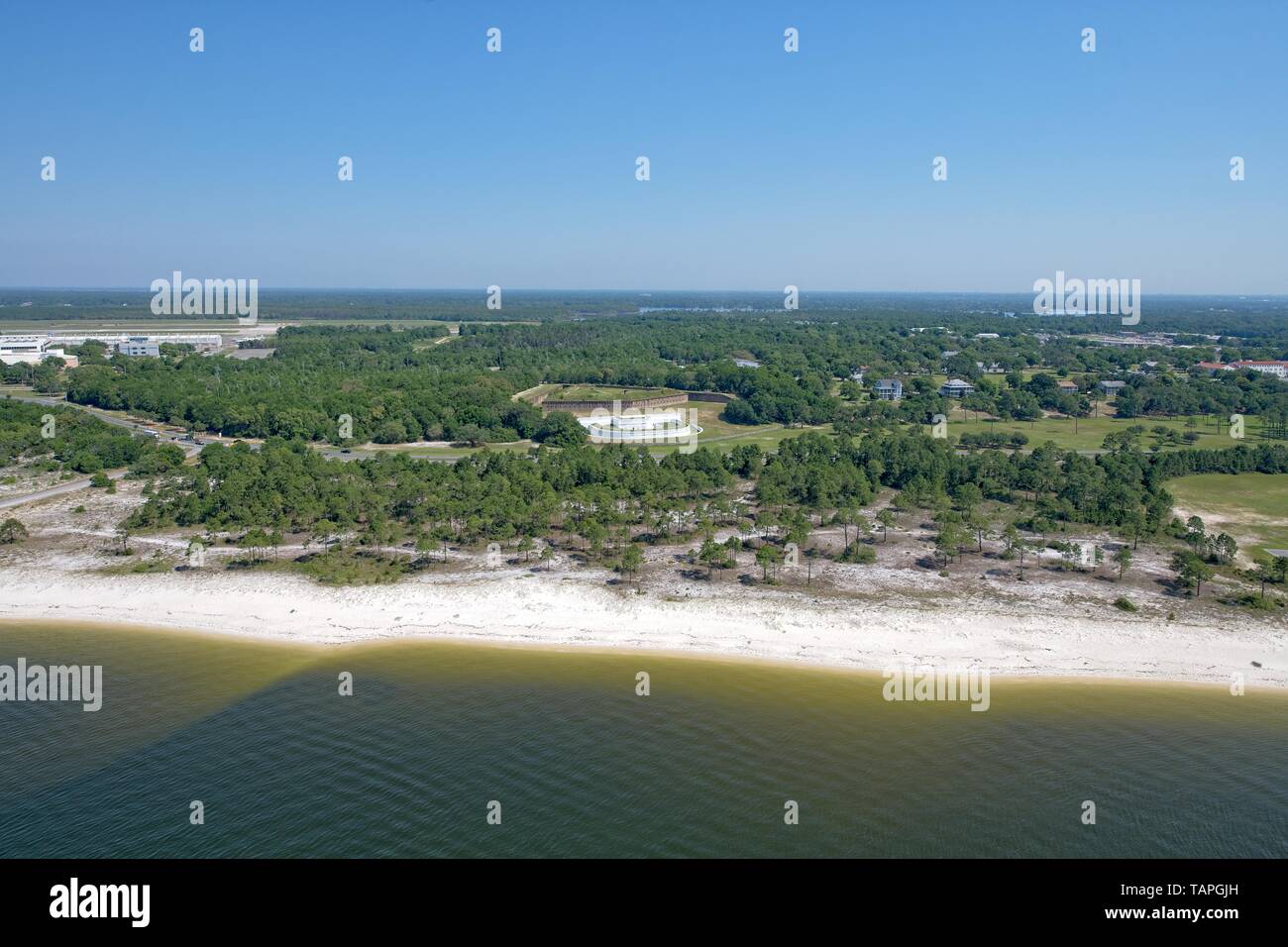 Una veduta aerea della spiaggia di Pensacola, FL, Stati Uniti d'America Foto Stock