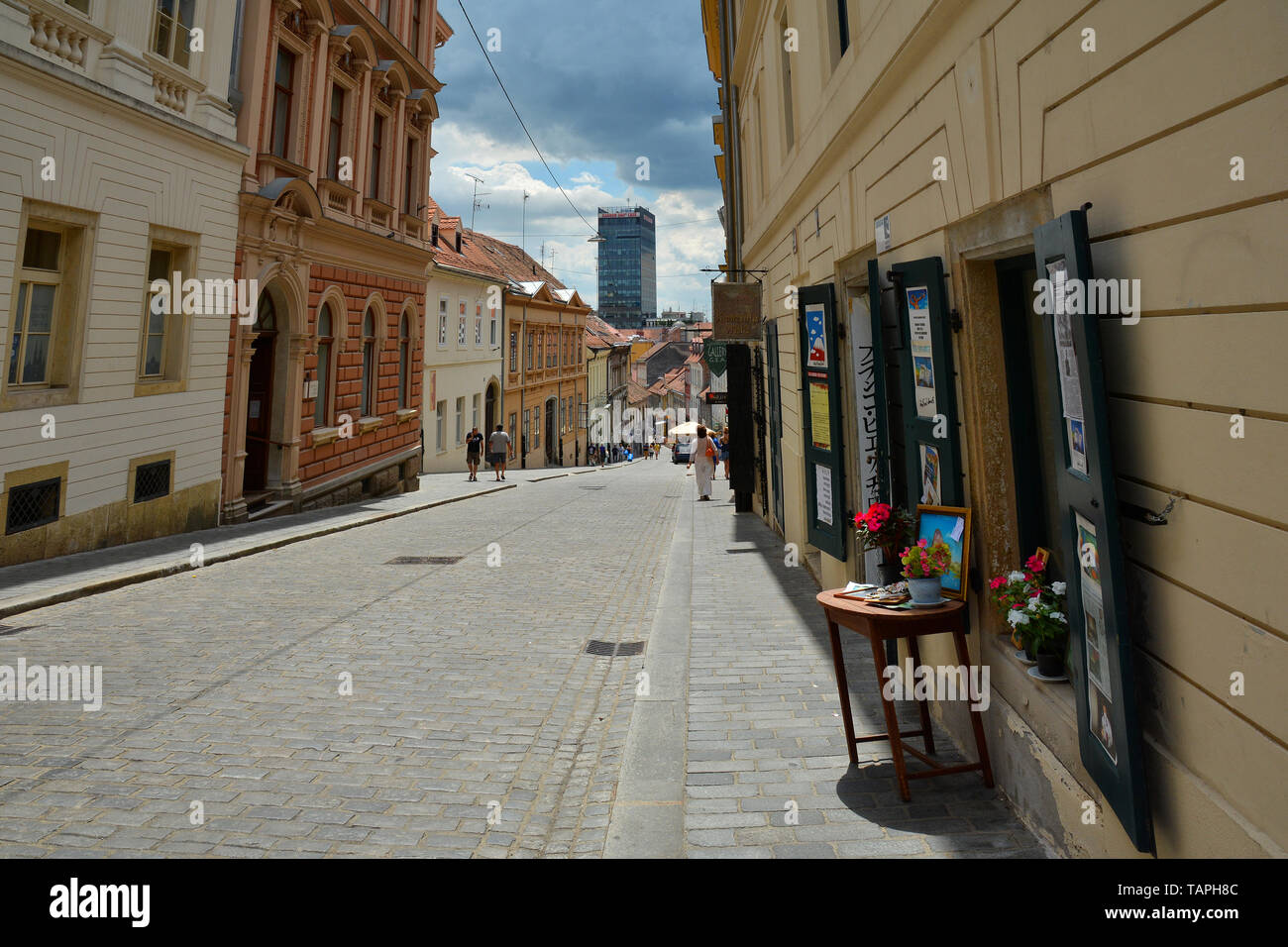 Zagabria, Croazia - 15 luglio 2017. Street view nella città vecchia di Zagabria, Croazia. Foto Stock