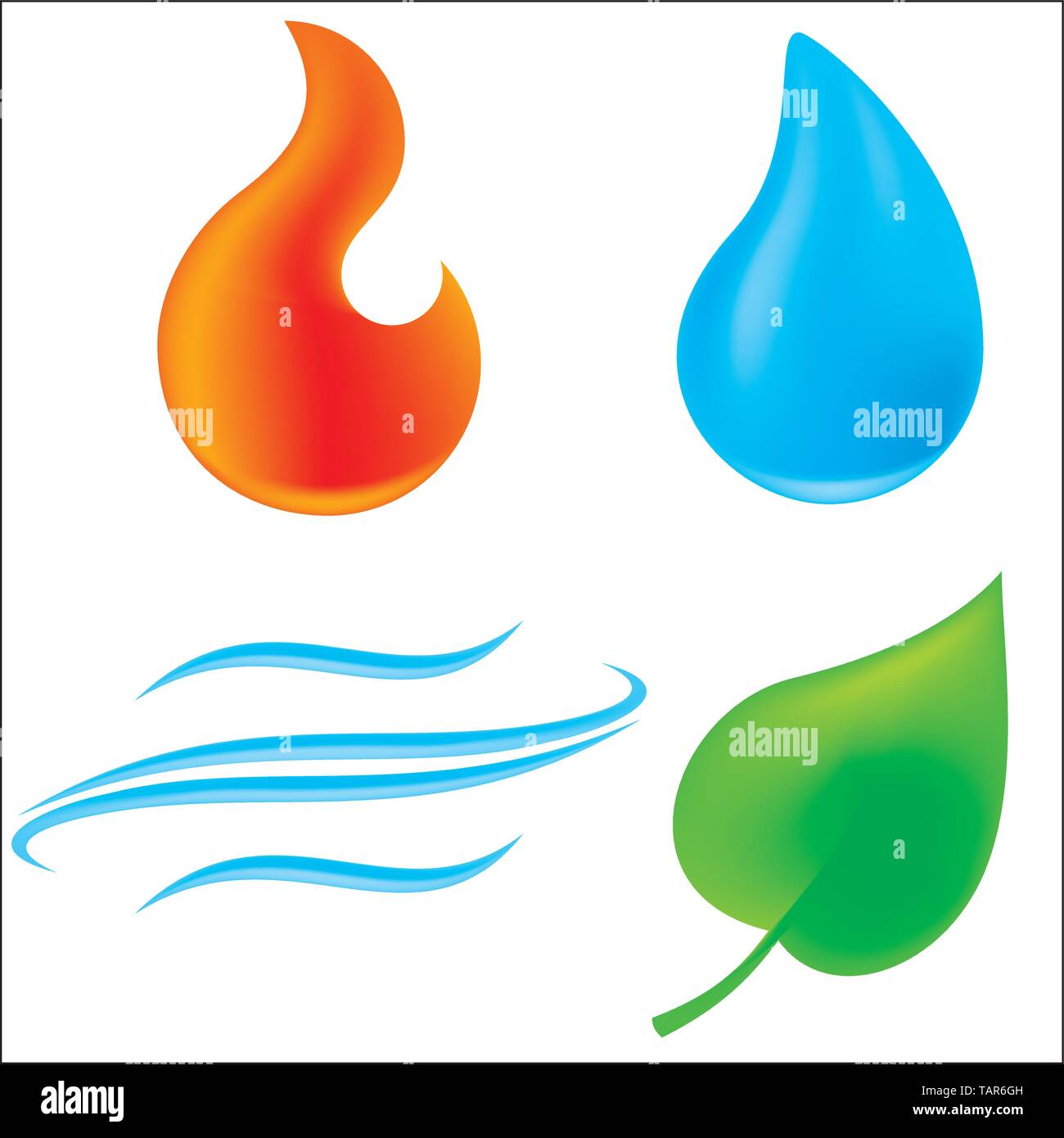 Icone di vettore di quattro elementi con colori gradiente. Illustrazione Vettoriale