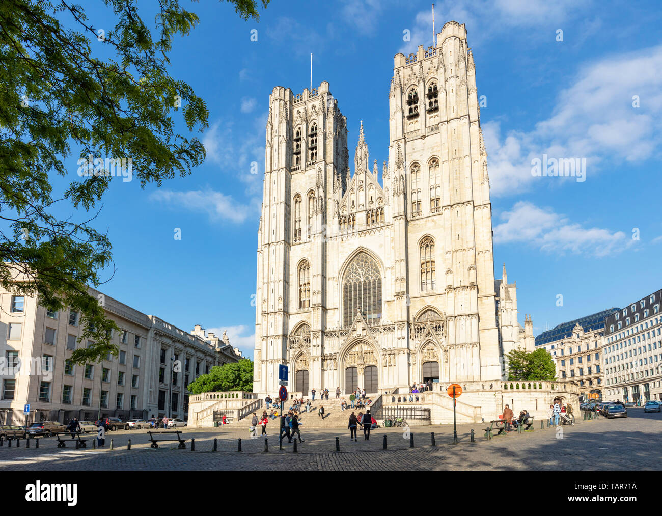 Bruxelles la cattedrale di San Michele e Santa Gudula Cathedral, Bruxelles, Belgio,UE, Europa Foto Stock