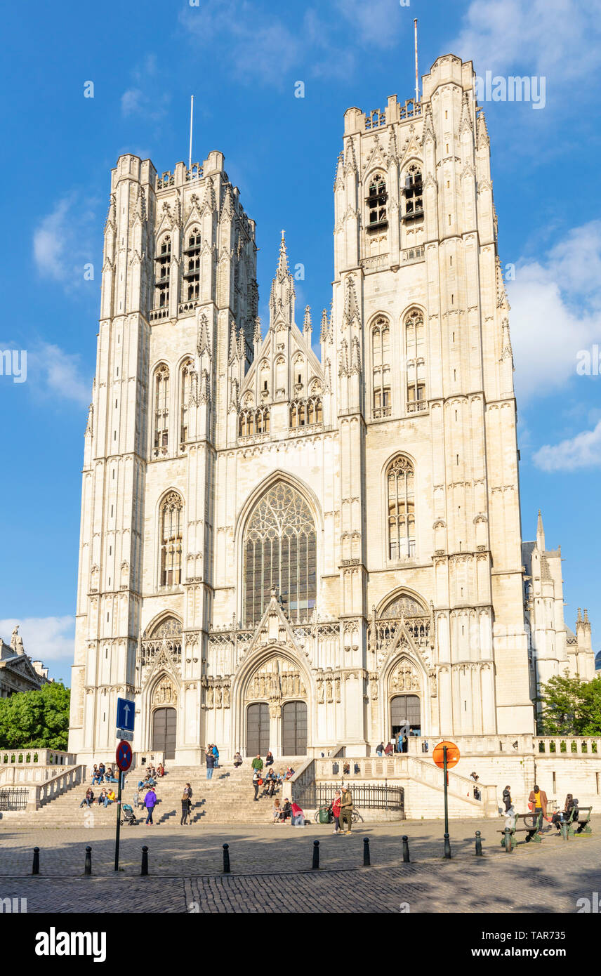 Bruxelles la cattedrale di San Michele e Santa Gudula Cathedral, Bruxelles, Belgio,UE, Europa Foto Stock