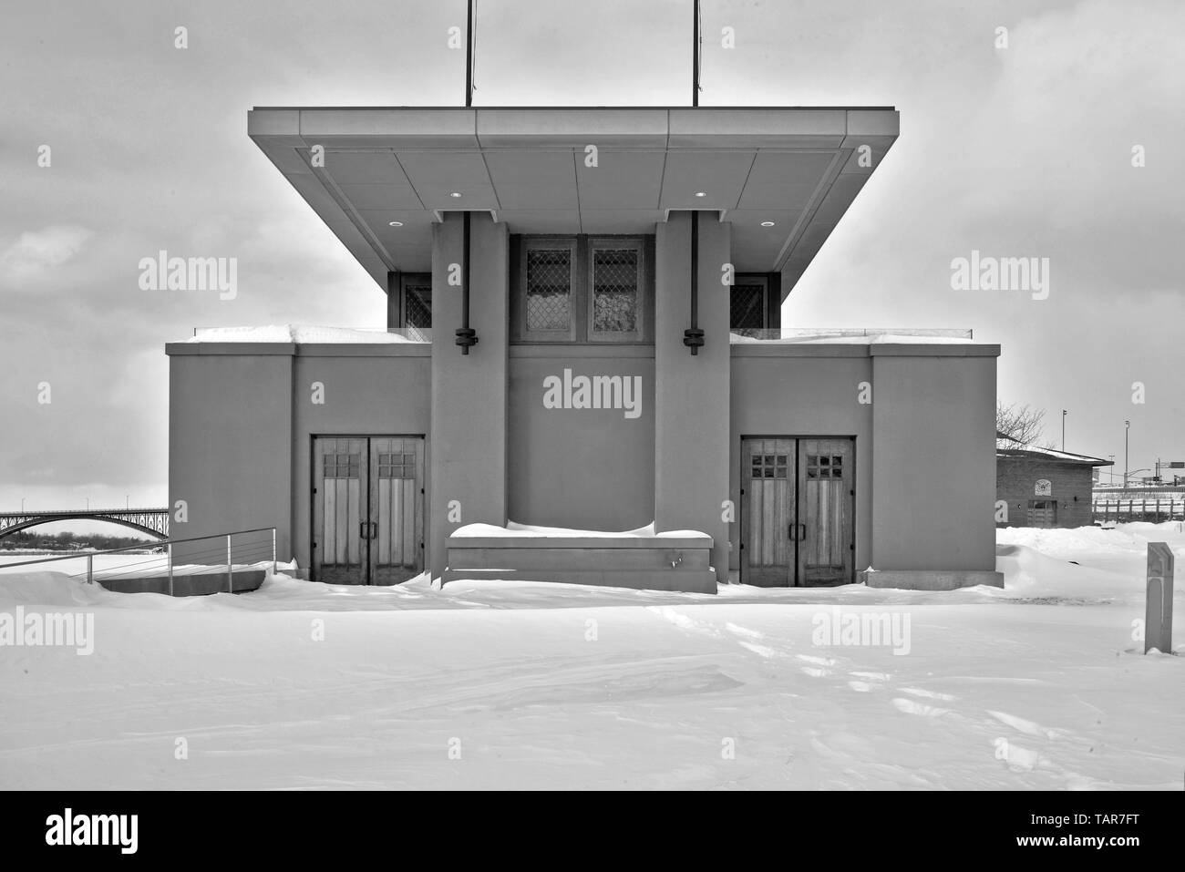 Frank Lloyd Wright progettato Fontana Boat House di Buffalo NY. Foto Stock