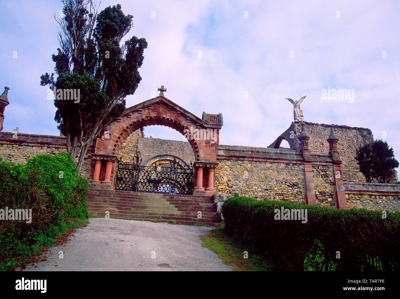 Cimitero. Comillas, Cantabria, Spagna. Foto Stock