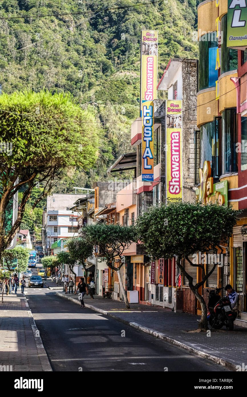 Scena di strada di Banos, Ecuador Foto Stock