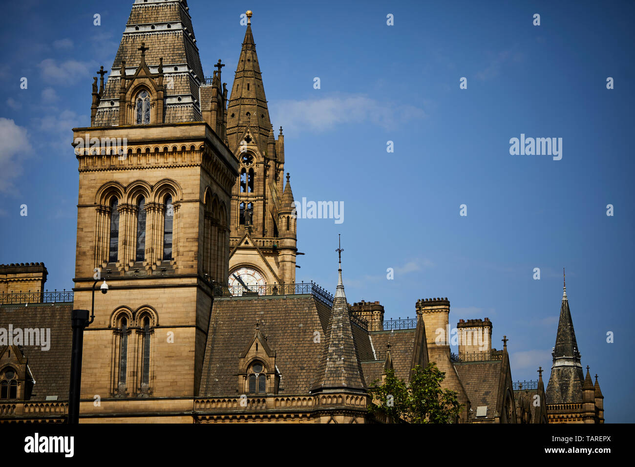 Manchester town hall dettaglio del tetto sul retro dell'edificio di riferimento Foto Stock