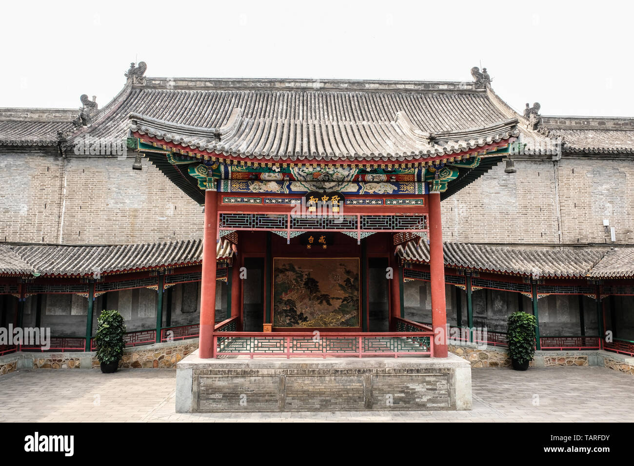 La cerimonia opera stage nella nuvola bianca il Tempio Taoista, Pechino, Cina Foto Stock