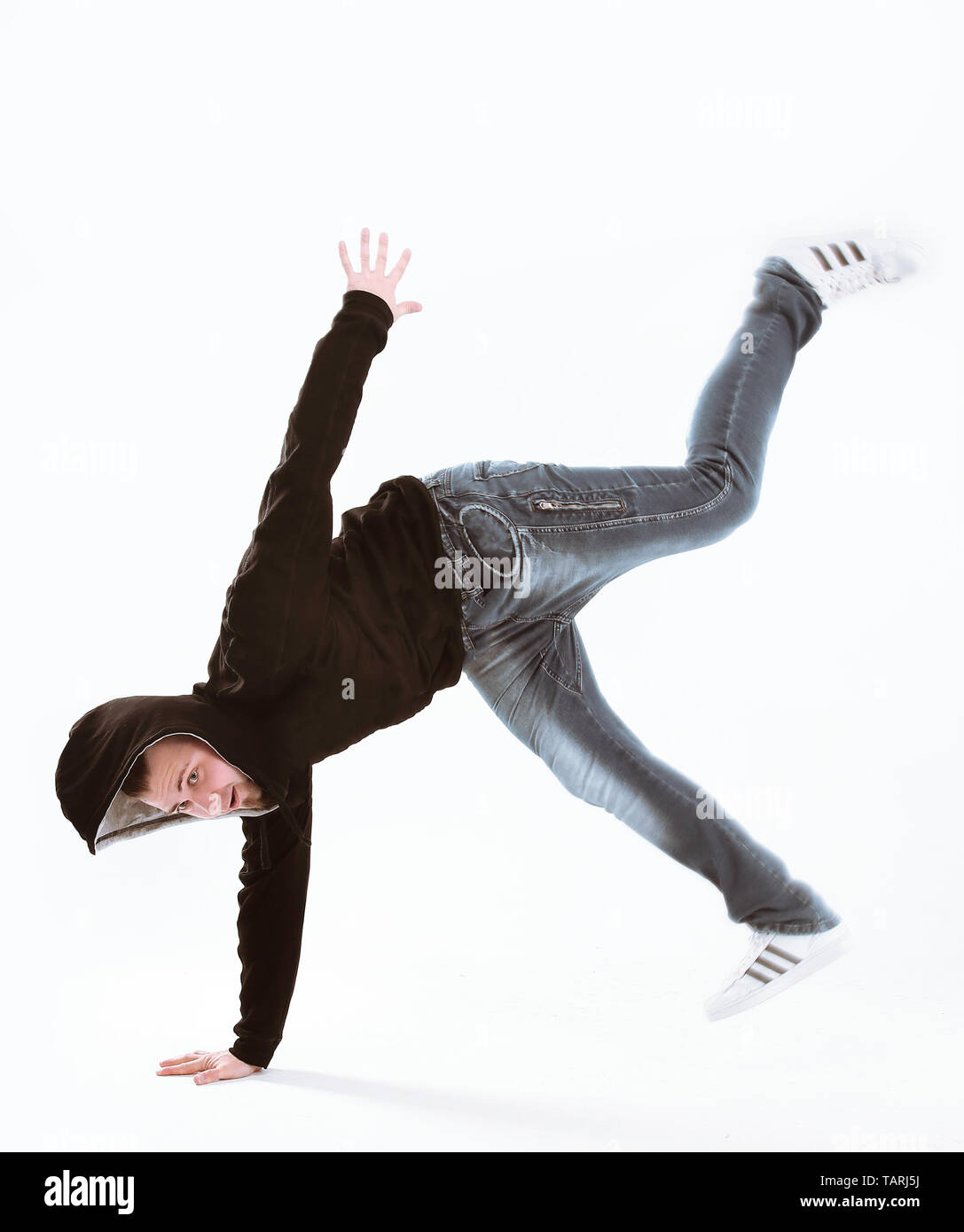 Cool giovane ballerino break isolati su sfondo bianco.foto con copia spazio. Foto Stock