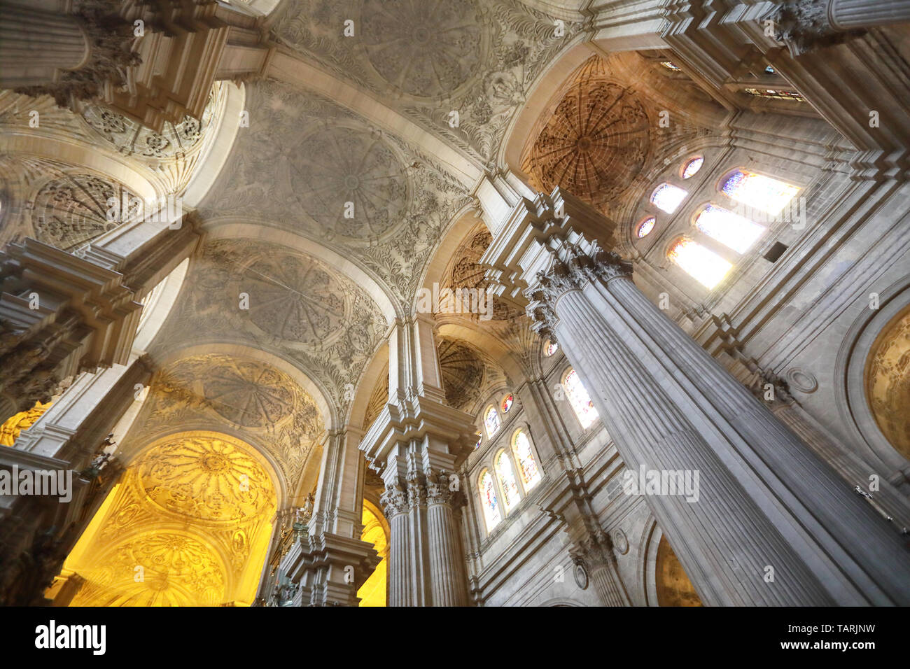 Gli interni della Cattedrale della Santa incarnazione di Malaga, nel centro della città, sulla Costa del Sol in Andalusia, Spagna Foto Stock