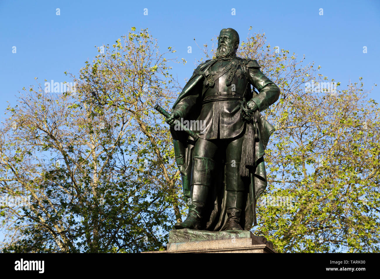 Statua di Kaiser Friedrich III (Federico III), l'imperatore di Germania, a Wiesbaden, la capitale dello stato di Hesse, Germania. Friedrich III ha governato per 99 Foto Stock