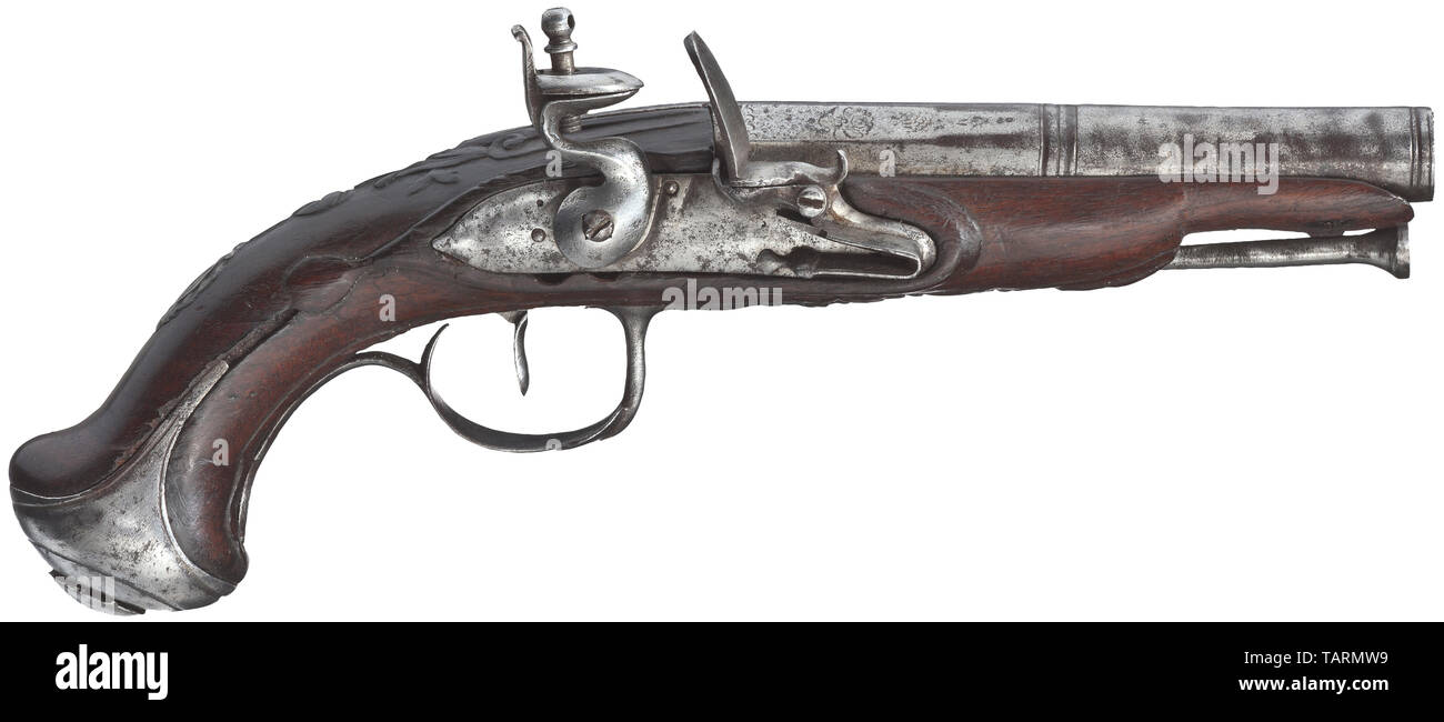 Piccole armi, pistole, flintlock pistola calibro13,5 mm, Francia, circa 1780, Additional-Rights-Clearance-Info-Not-Available Foto Stock