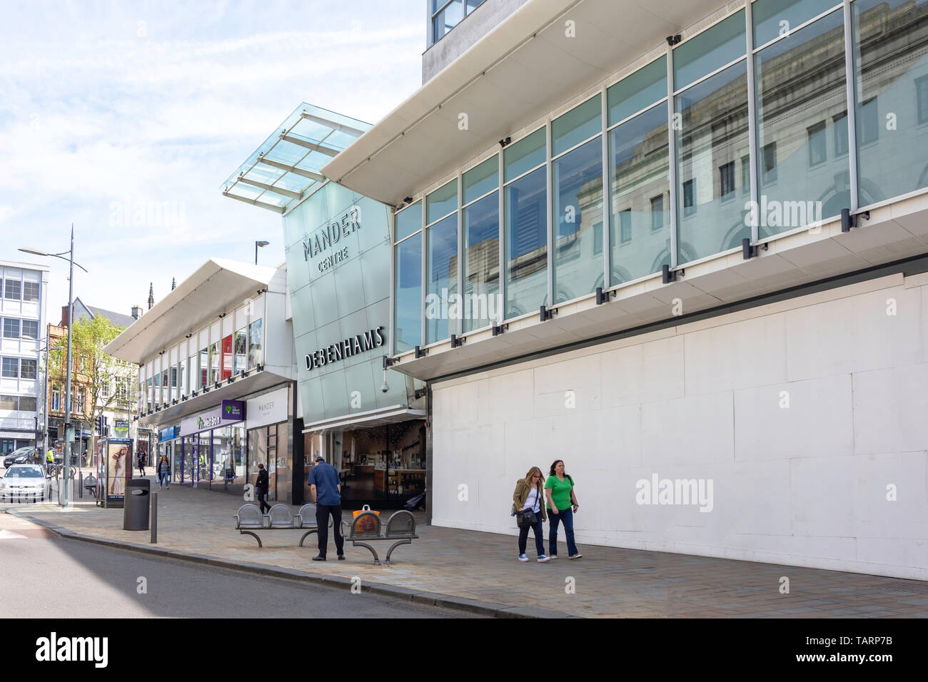 Ingresso al Centro Mander, Victoria Street, Wolverhampton, West Midlands, England, Regno Unito Foto Stock