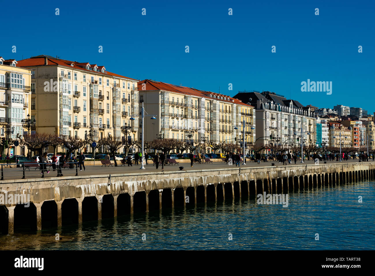 Santander, Spagna. Febbraio 12, 2019. Vista della città di Santander Harbour Foto Stock