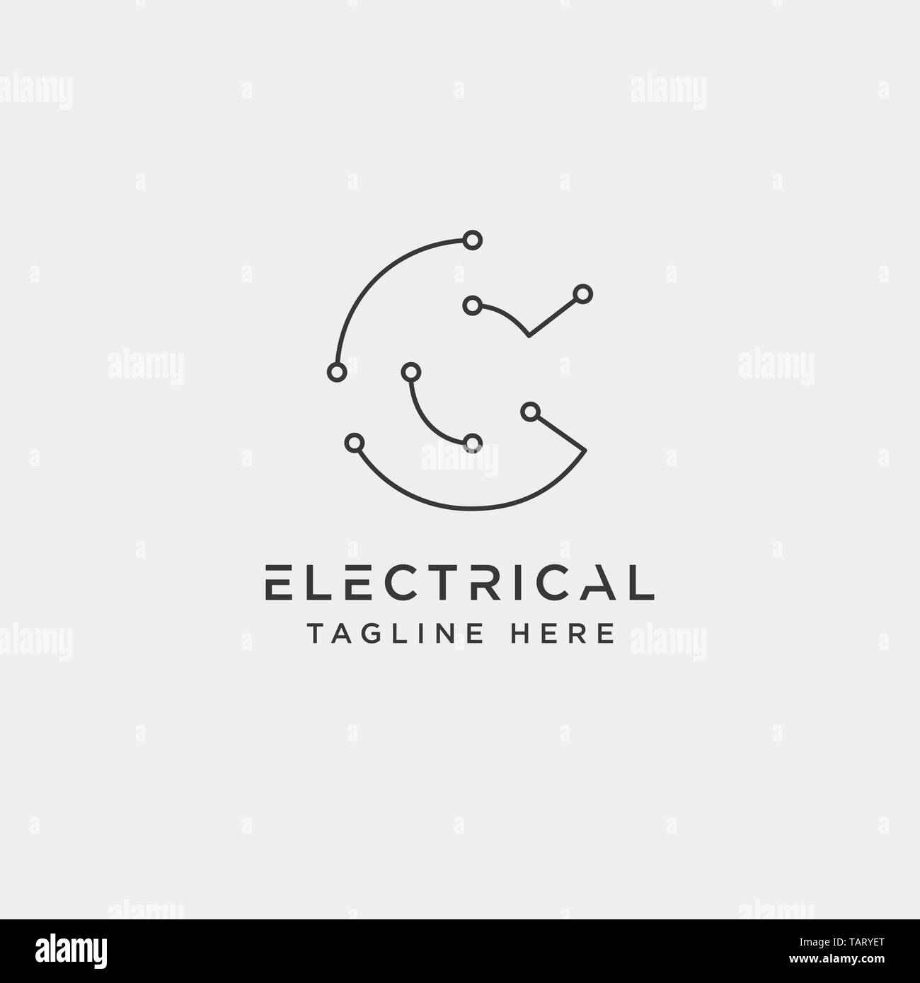 Collegare o apparecchiature elettriche c logo design icona vettore elemento isolato - vettore Illustrazione Vettoriale