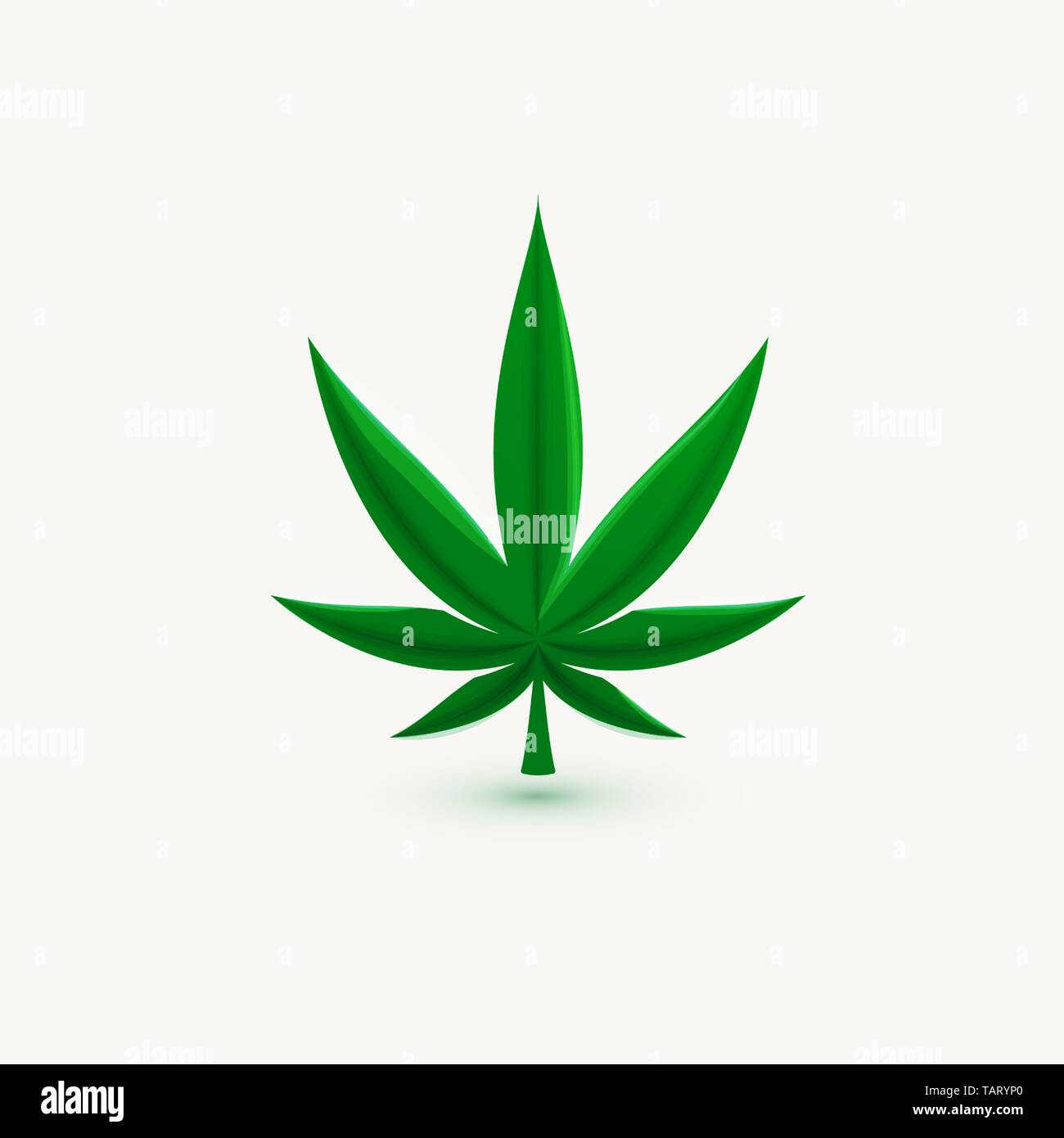 Foglia di canapa, simbolo di marijuana, cannabis erba, vettore isolato icona logo, modello. Illustrazione Vettoriale