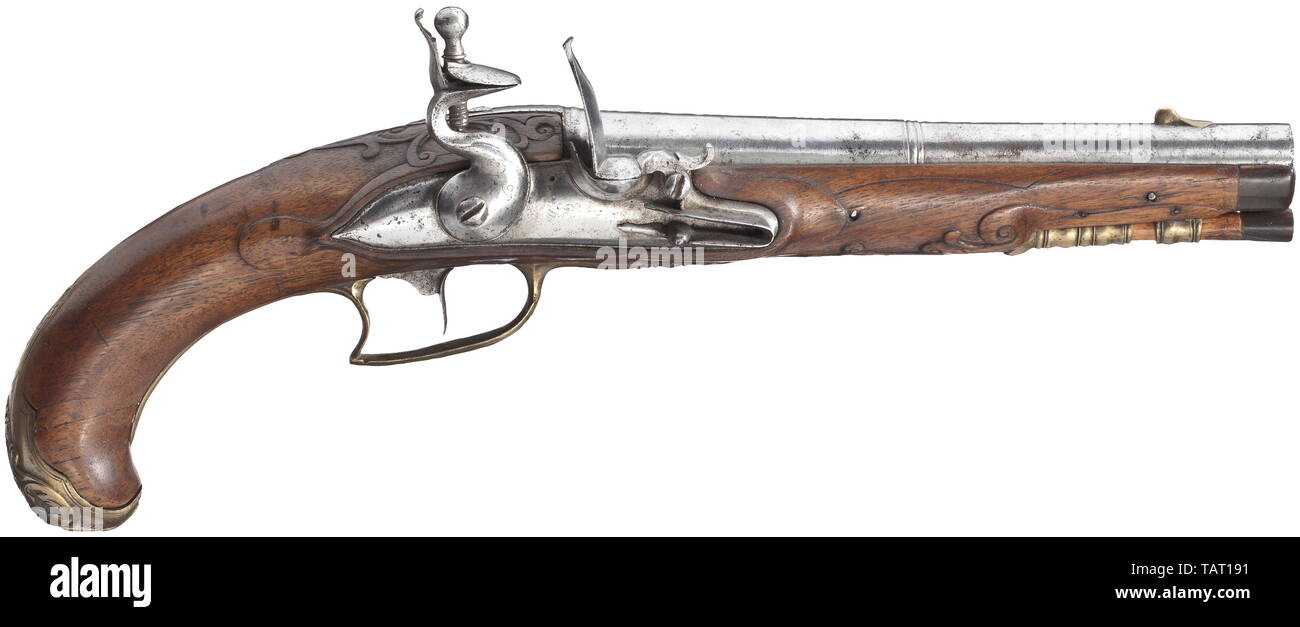 Piccole armi, pistole, flintlock pistol, Tedesco, circa 1760, Additional-Rights-Clearance-Info-Not-Available Foto Stock