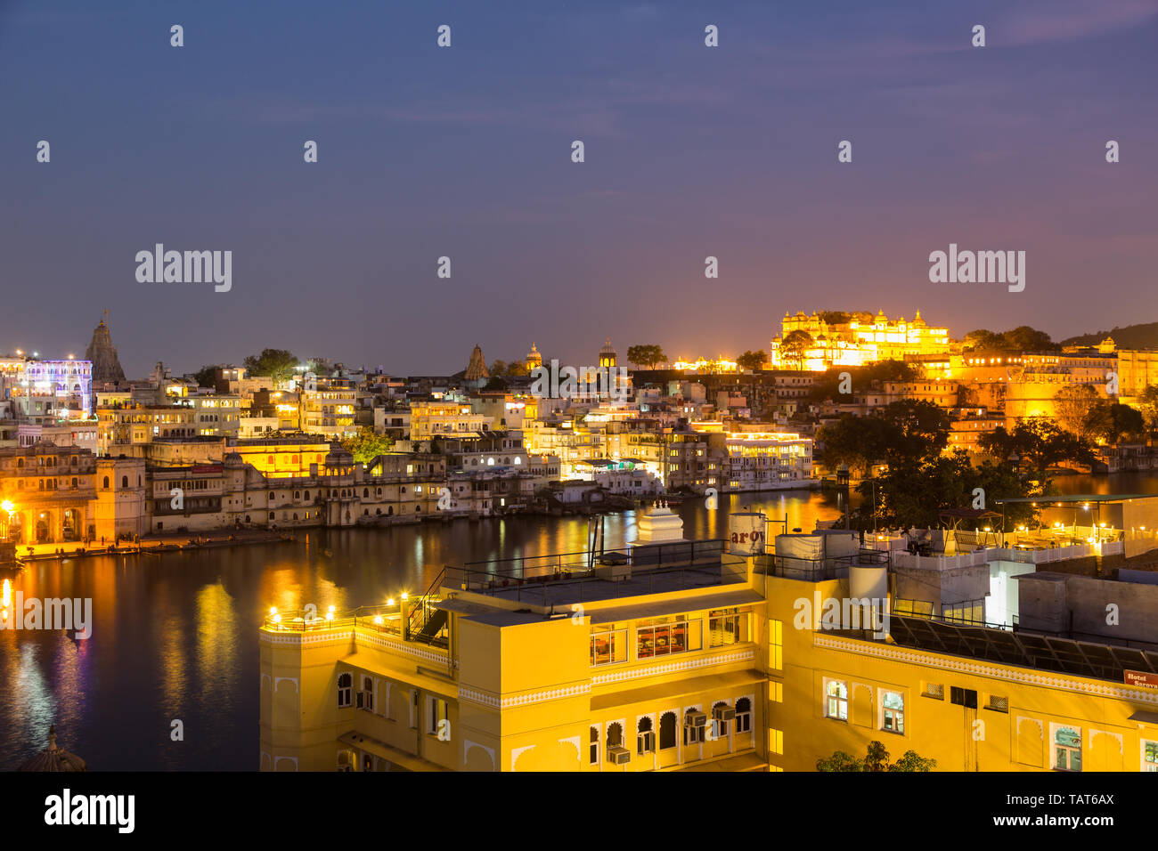 City Palace di Udaipur India Foto Stock