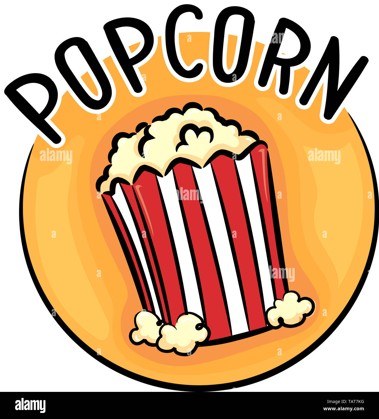Illustrazione di popcorn sul Box icona Foto Stock