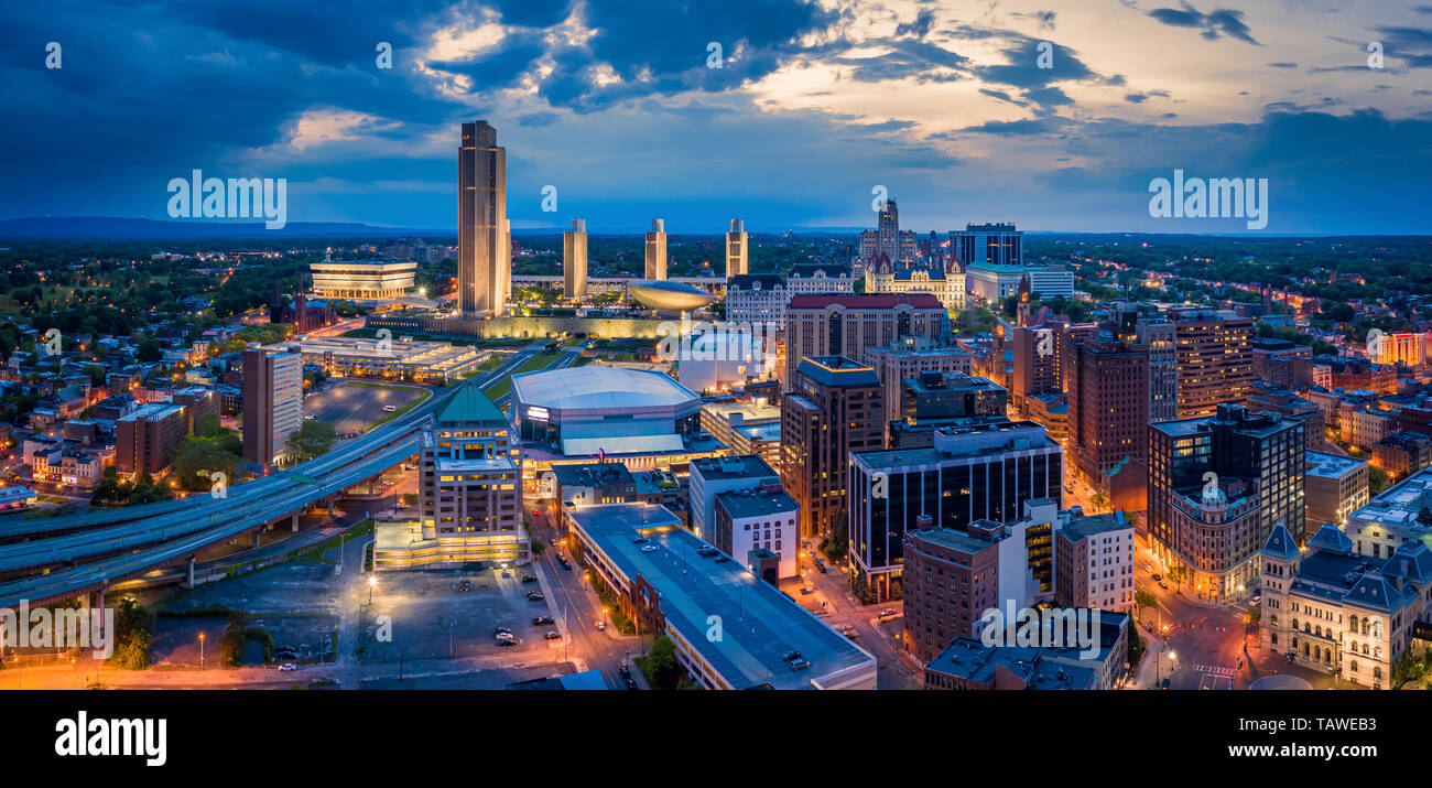 Panoramica aerea di Albany, New York Foto Stock