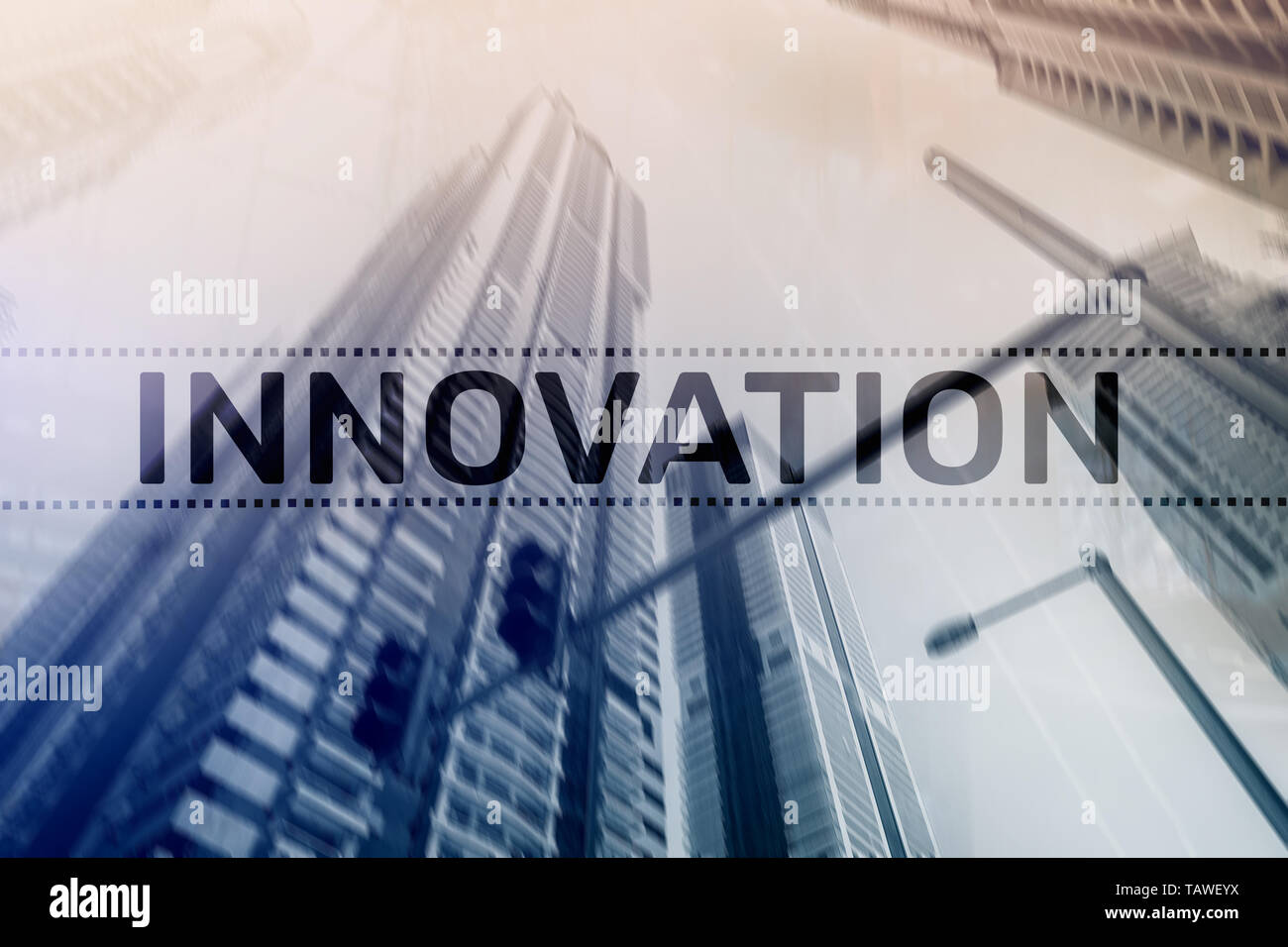 La doppia esposizione innovazione tex. Business e Tecnologia concetto. Foto Stock
