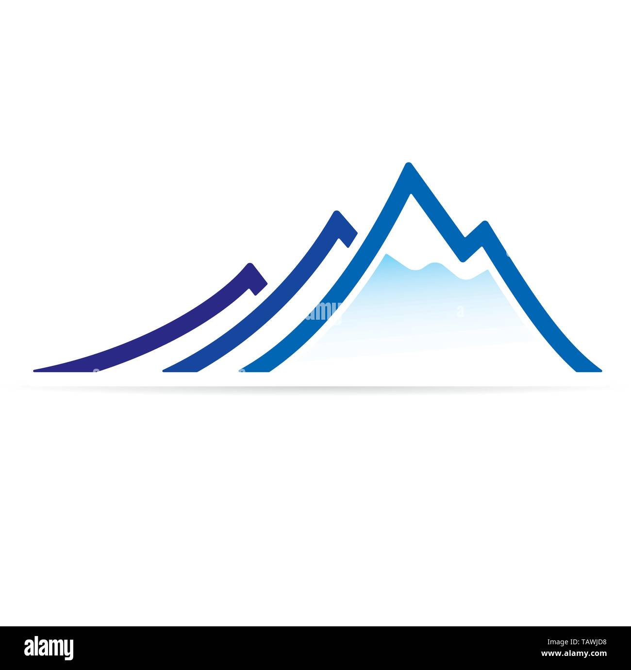 Illustrazione Vettoriale. Montagna cresta icona in stile appartamento. Illustrazione Vettoriale