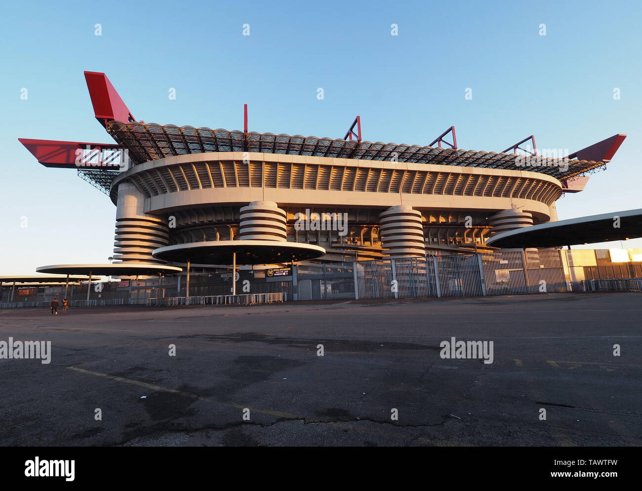 Stadio Giuseppe Meazza comunemente noto come San Siro, è uno stadio di calcio in Milano, Italia, che è la casa di A.C. Milan e Inter e Milan Foto Stock