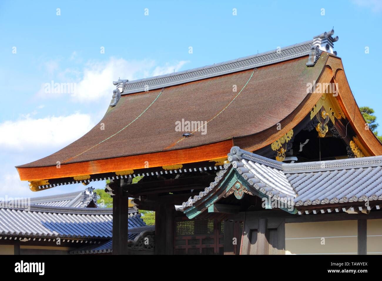 Kyoto, Giappone - porta al Palazzo Imperiale area. Il vecchio punto di riferimento. Foto Stock