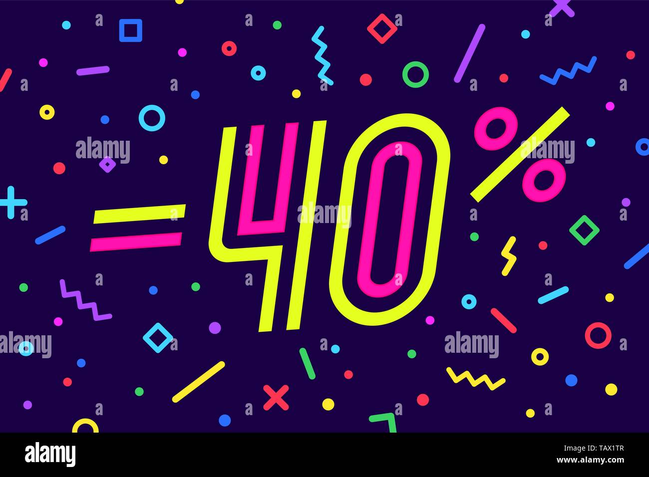 Vendita -40%. Banner per lo sconto, vendita. Progettazione di poster Illustrazione Vettoriale