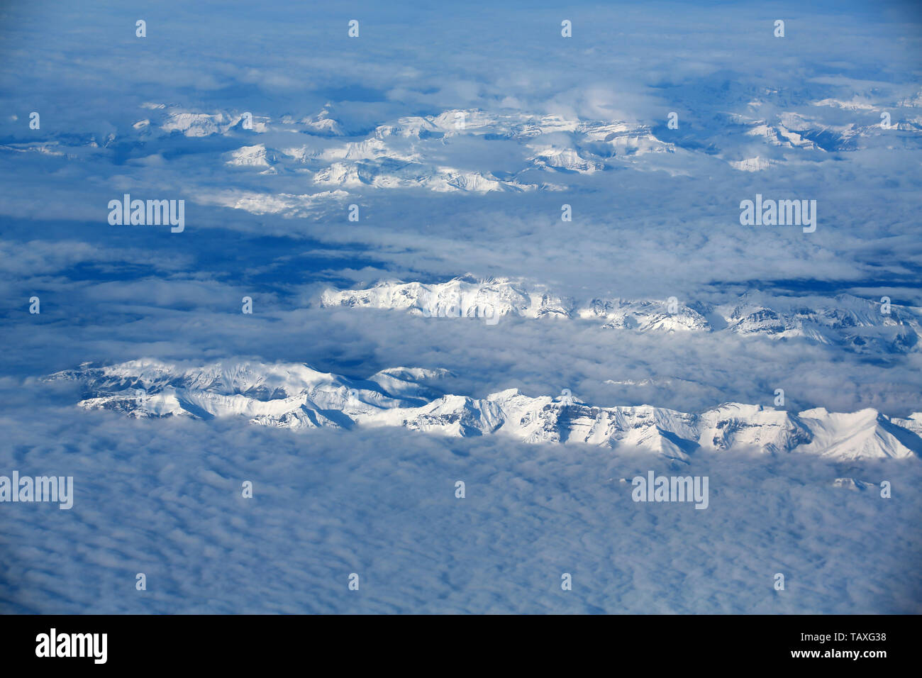 Canadian Rockies vista aerea vicino l'atmosfera Foto Stock