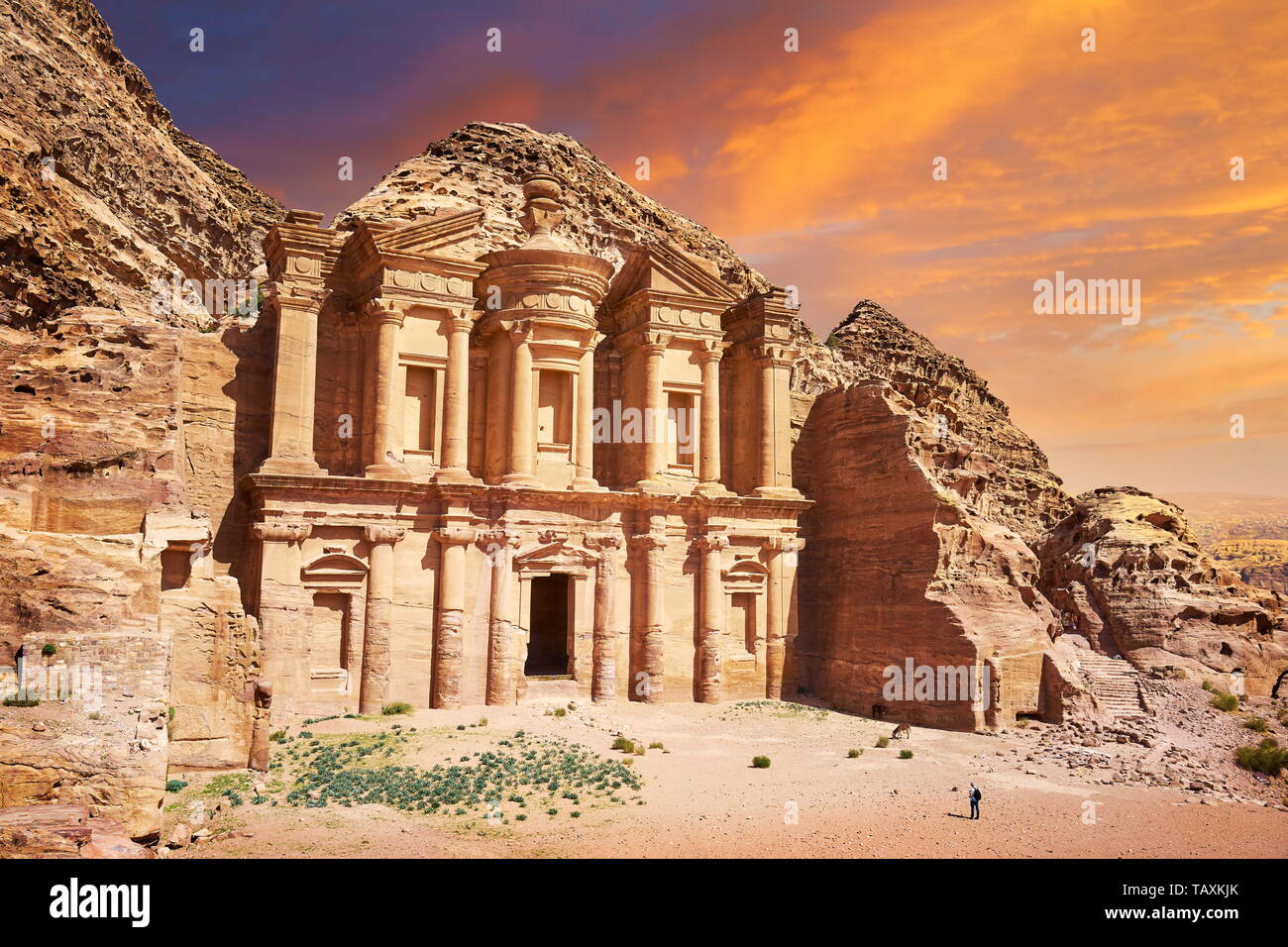 Il monastero (Al-Deir), Petra, Giordania Foto Stock