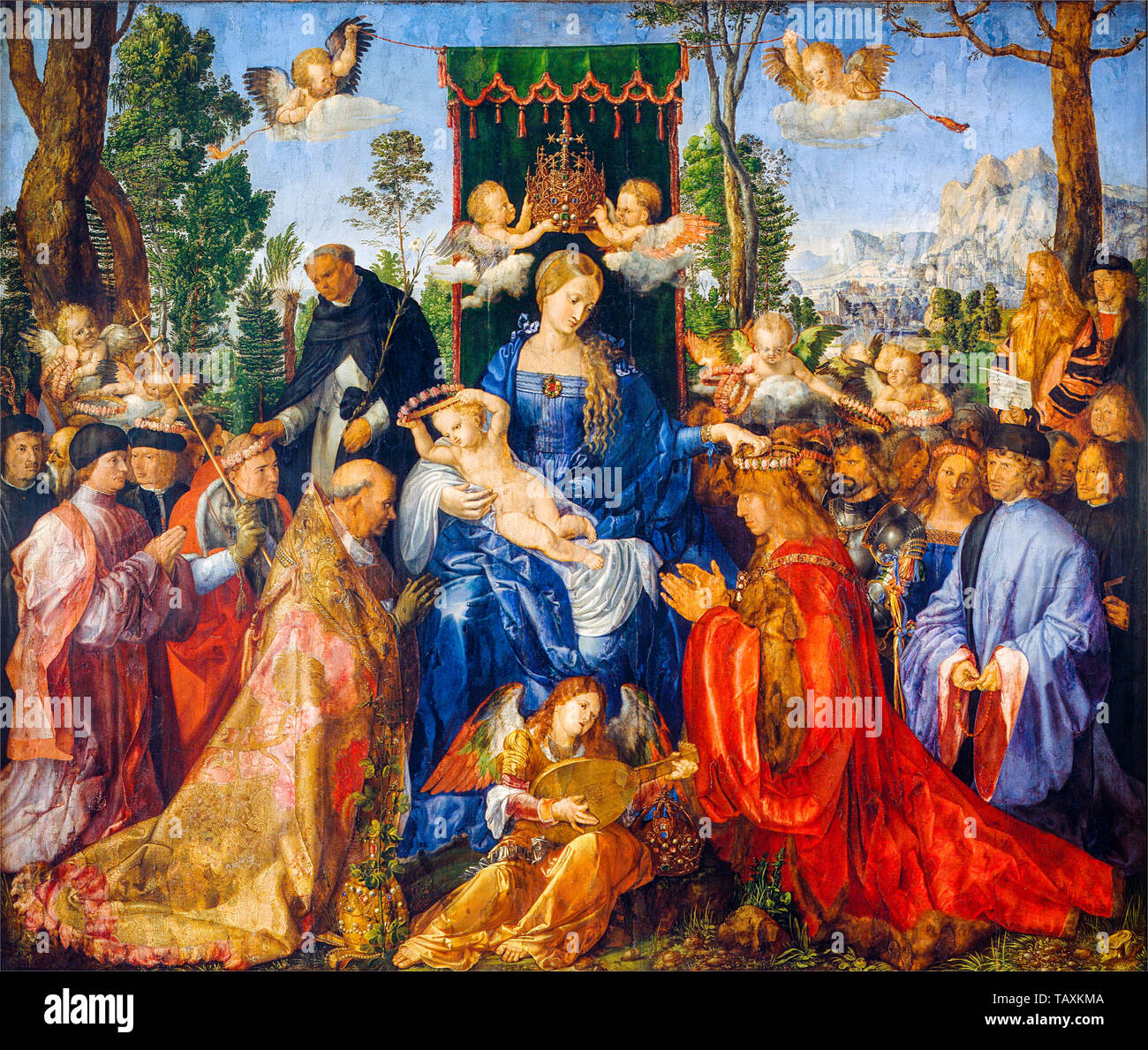 Albrecht Dürer, Festa del Rosario, pittura rinascimentale, 1506 Foto Stock