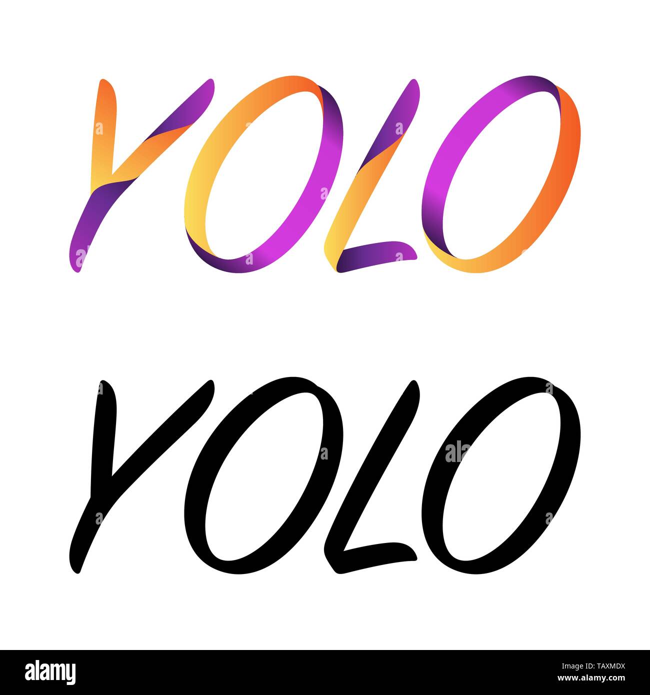 Abstract YOLO il colore del testo e sfondo nero Illustrazione Vettoriale