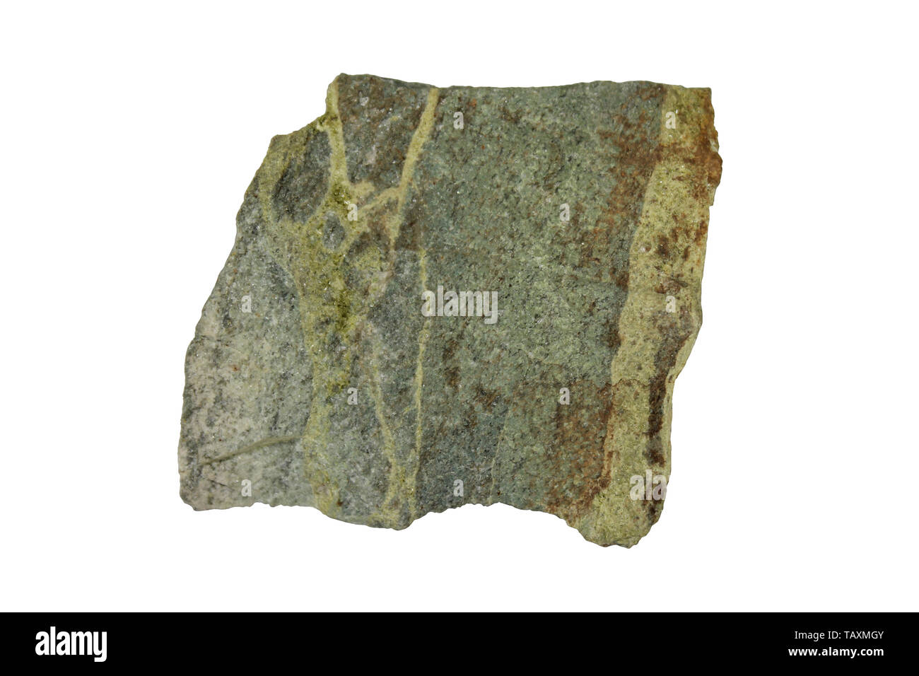 Epidoto - un minerale di silicato trovate in basso a medio grado di rocce metamorfiche Foto Stock