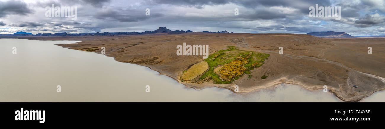 Strada Kjolur o Kjalvegur road, Highlands Centrali, Islanda Foto Stock
