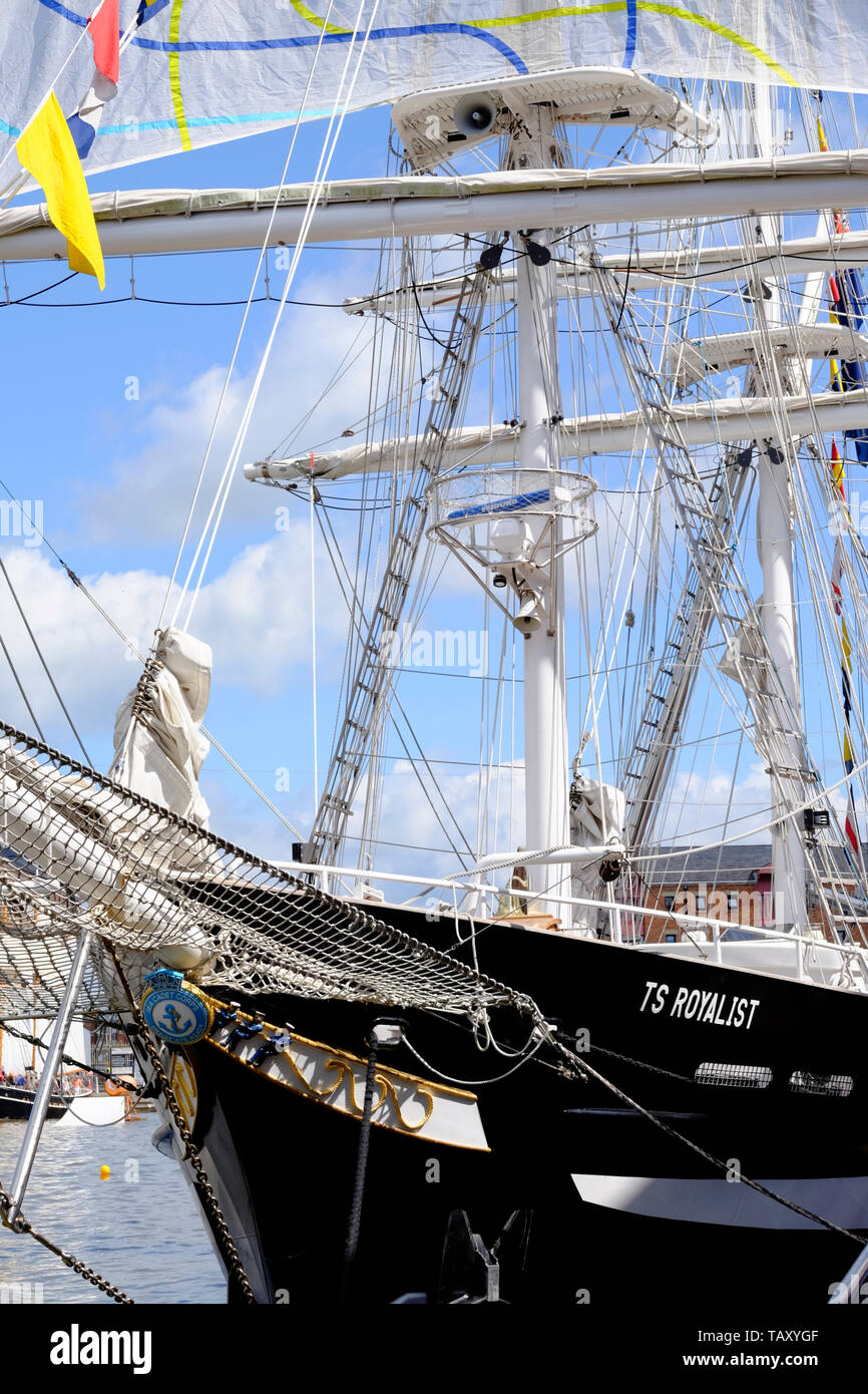 Il mare cadet training TS nave lealista a Gloucester Tall Ship festival 2019. Foto Stock