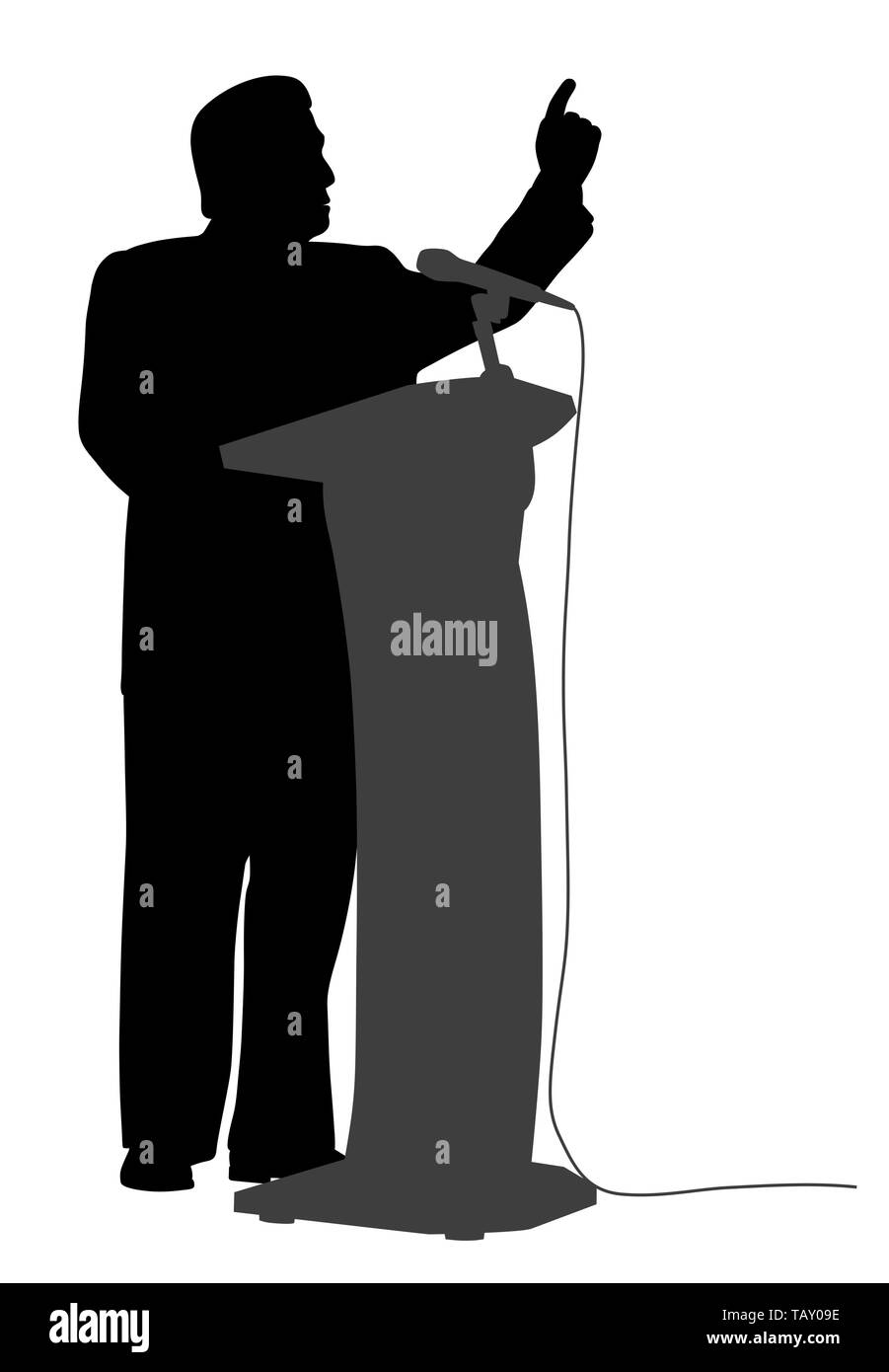 Uomo politico imprenditore speaker presentatore o docente parlare in pubblico Illustrazione Vettoriale