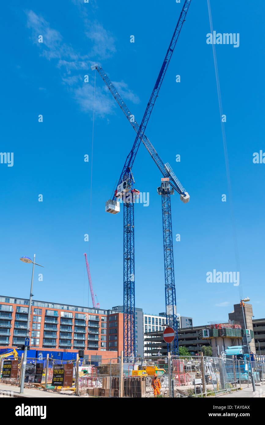 Legname moderni blocchi di appartamenti in costruzione in Hurst Street, Birmingham, Regno Unito Foto Stock